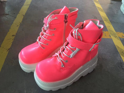 Women's Dark Gothic Wedge Platform Ankle Boots