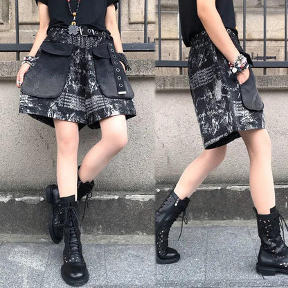 Elastic Waist Retro Loose Versatile Shorts