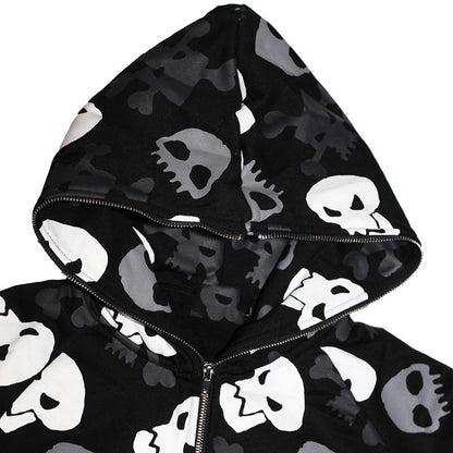 AltGoth Cyberpunk Y2k Sweatshirt Women Mall Goth Harajuku Skull Printed Long Sleeve Zipper Cardigan Hoodie Emo Alt Indie Clothes