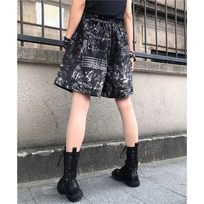 Elastic Waist Retro Loose Versatile Shorts