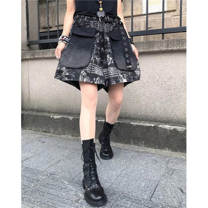 Elastic Waist Retro Loose Versatile Shorts