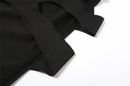 AltGoth Harajuku Gothic Dark Dress Women Streetwear Cyber Punk Y2k E-girl Grunge Sexy Hollow Out High Waist Bodycon Dress Female