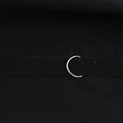 Goth Dark Acubi Fashion Black Swing A-line Skirt Punk Grunge Metal Buckle Streetwear Bandage Skirts Mall Gothic Alt Clother