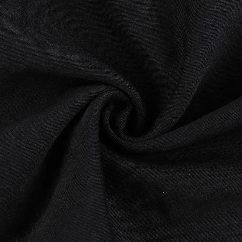 Goth Dark Acubi Fashion Black Swing A-line Skirt Punk Grunge Metal Buckle Streetwear Bandage Skirts Mall Gothic Alt Clother