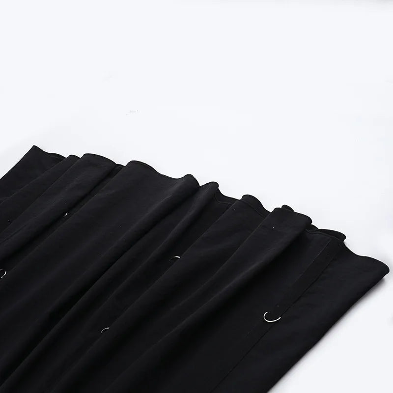 Goth Streetwear Gothic Skirt Women Harajuku Emo Alternative Grunge High Waist Bandage A-line Skirts Y2k E-girl Indie Clothes