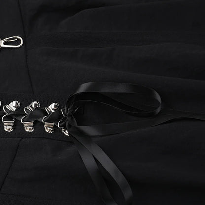 Goth Streetwear Gothic Skirt Women Harajuku Emo Alternative Grunge High Waist Bandage A-line Skirts Y2k E-girl Indie Clothes