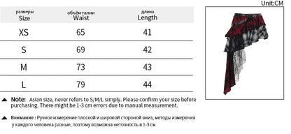 AltGoth Harajuku Grunge Gothic Skirt Women Streetwear Punk Dark Plaid Patchwork Irregular Skirt Y2k E-girl Emo Alternative Skirt