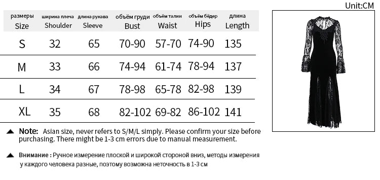 AltGoth Aesthetic Gothic Midi Dress Women Vintage Elagnt Lace Patchwork See Through Flare Sleeve High Waist Clubwear Dress Femme