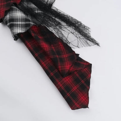 AltGoth Harajuku Grunge Gothic Skirt Women Streetwear Punk Dark Plaid Patchwork Irregular Skirt Y2k E-girl Emo Alternative Skirt