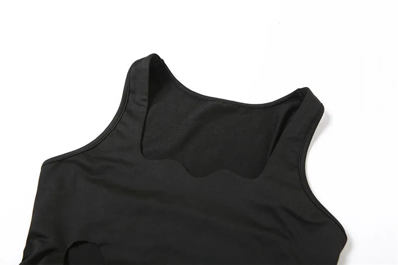 AltGoth Harajuku Gothic Dark Dress Women Streetwear Cyber Punk Y2k E-girl Grunge Sexy Hollow Out High Waist Bodycon Dress Female